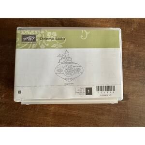 NIB Stampin' Up! CHRISTMAS BAUBLE Used Rubber Stamp on Wood Block